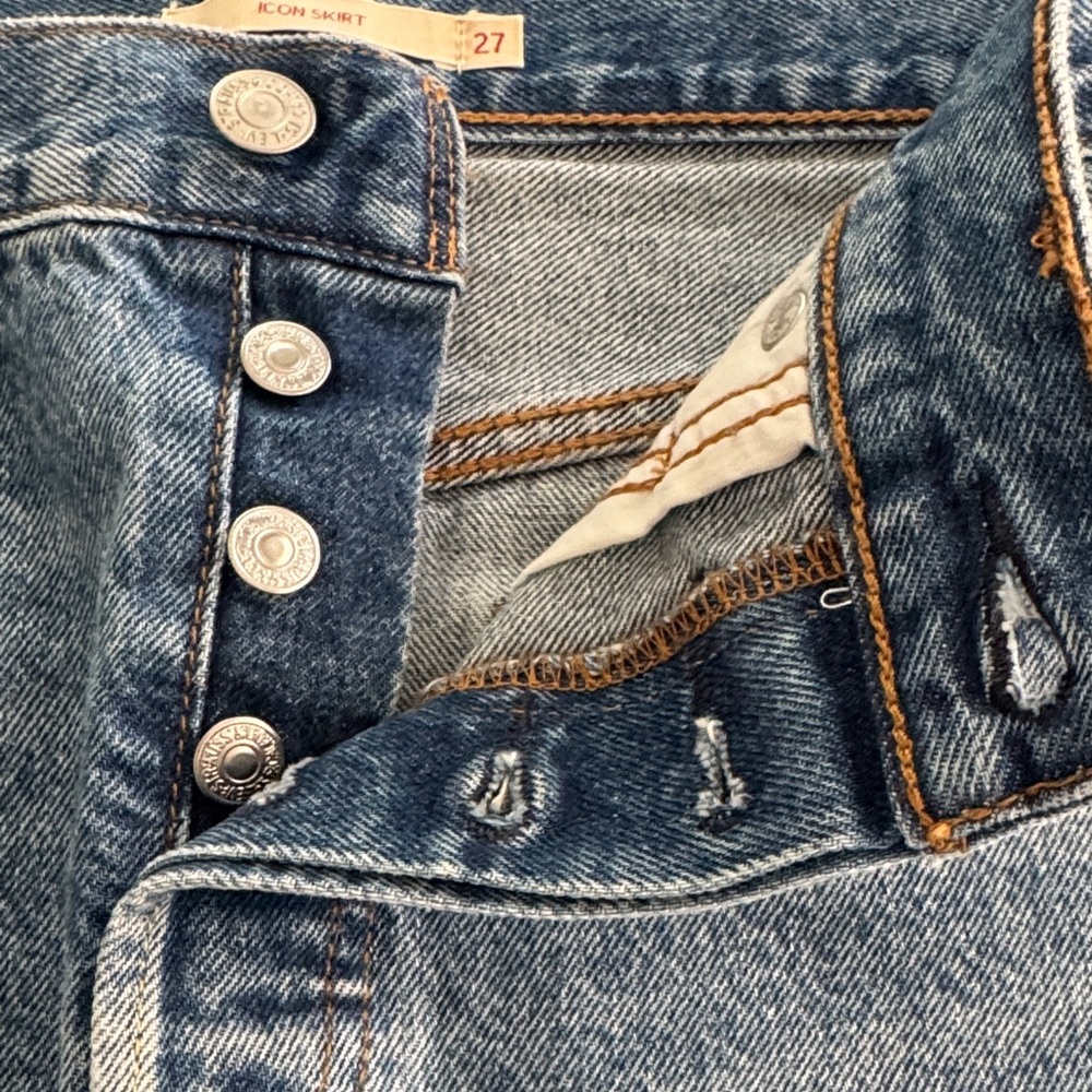 Levi's Blue Distressed Mini Skirt - Picture 4 of 5